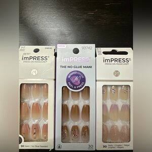 imPRESS Nude and Pink Press-On Nails with Glitter